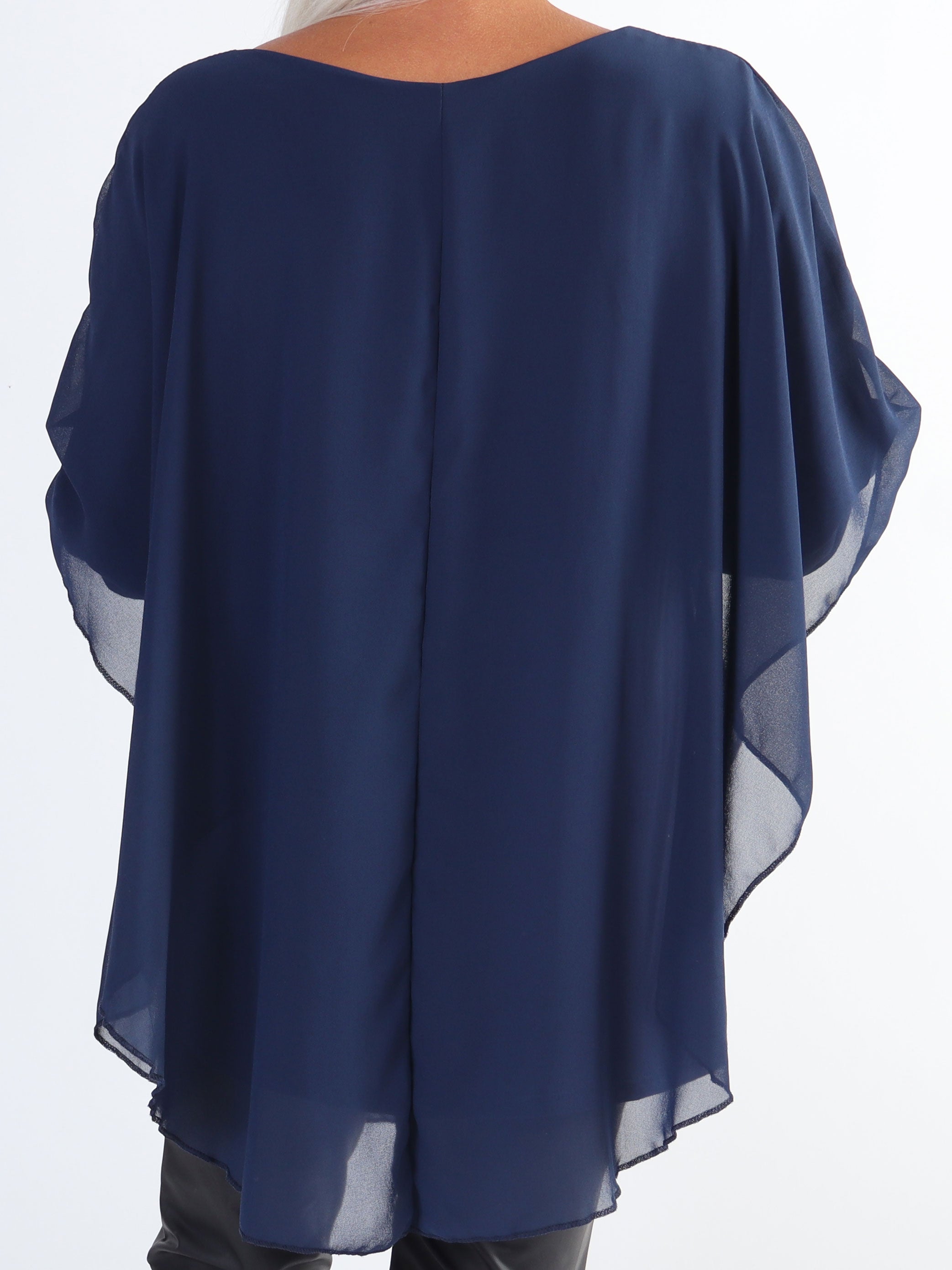 Kenya Shirt - Plus size tunika med chiffonlag